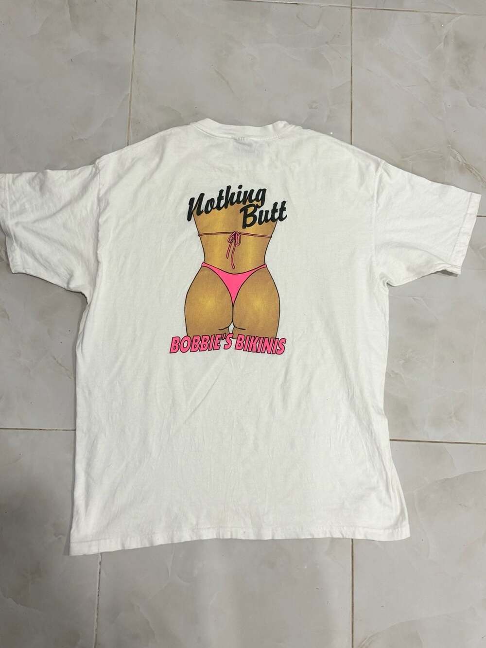 Vintage 90s Bobbie's Bikinis Biloxi Beach Nothing Butt T-Shirt XL